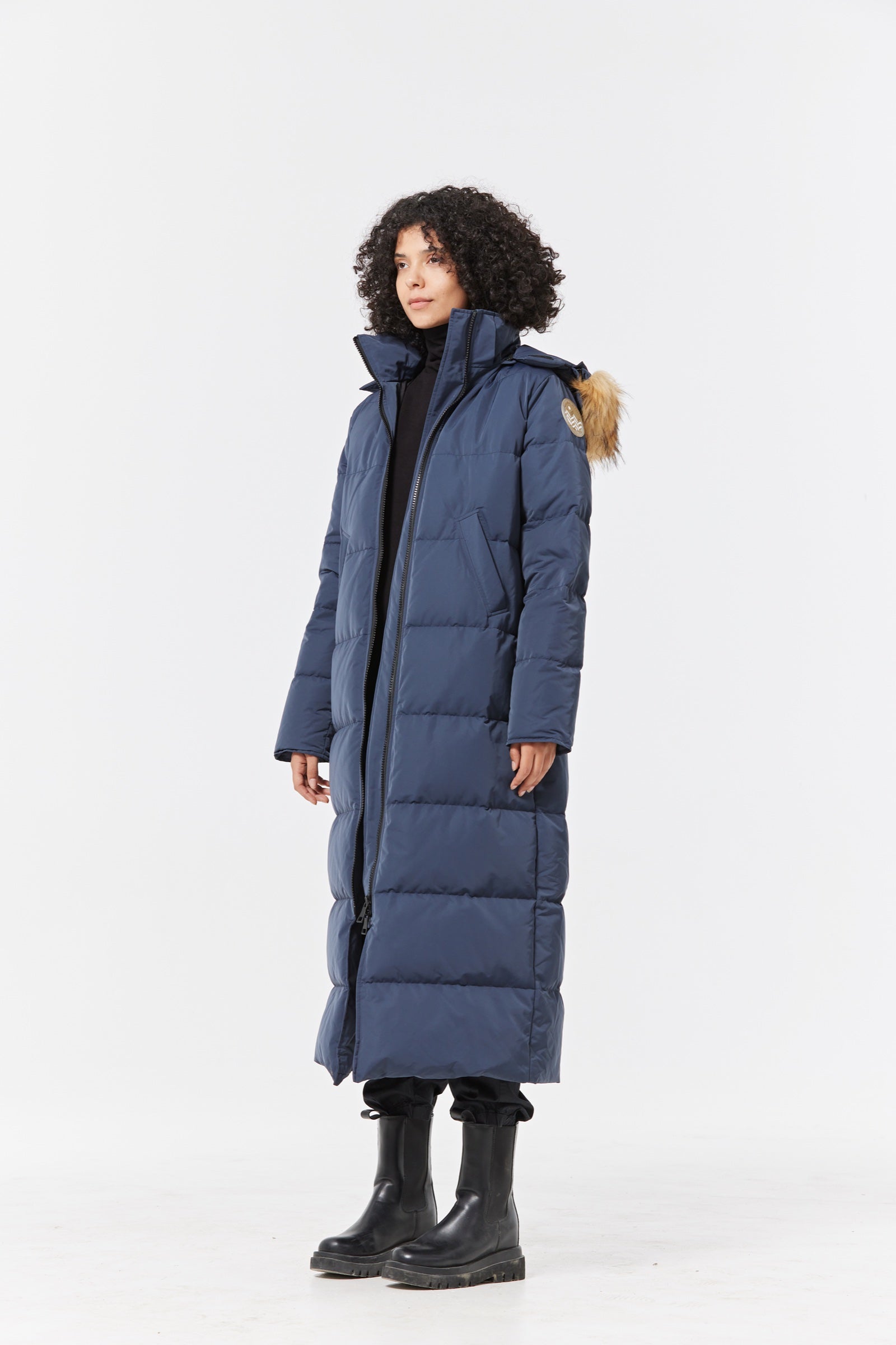Waukee Long Down Parka Jacket navy view 2