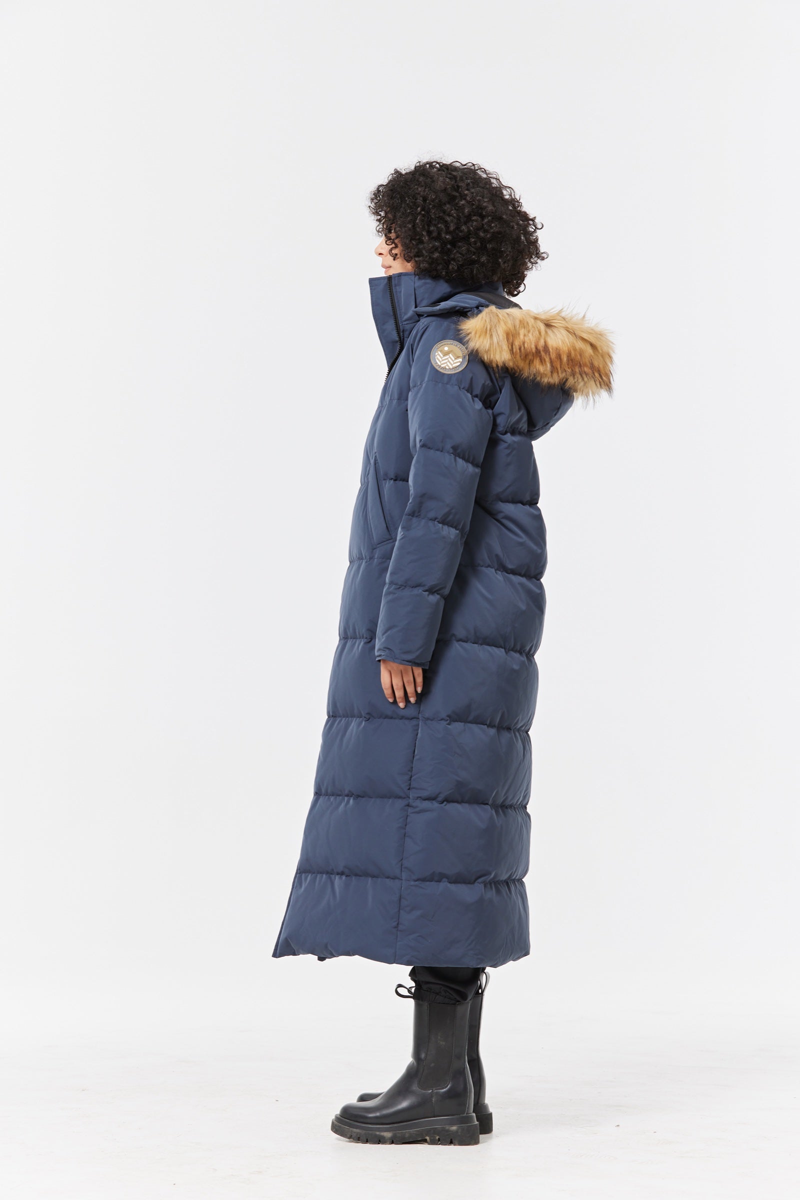 Waukee Long Down Parka Jacket navy view 3