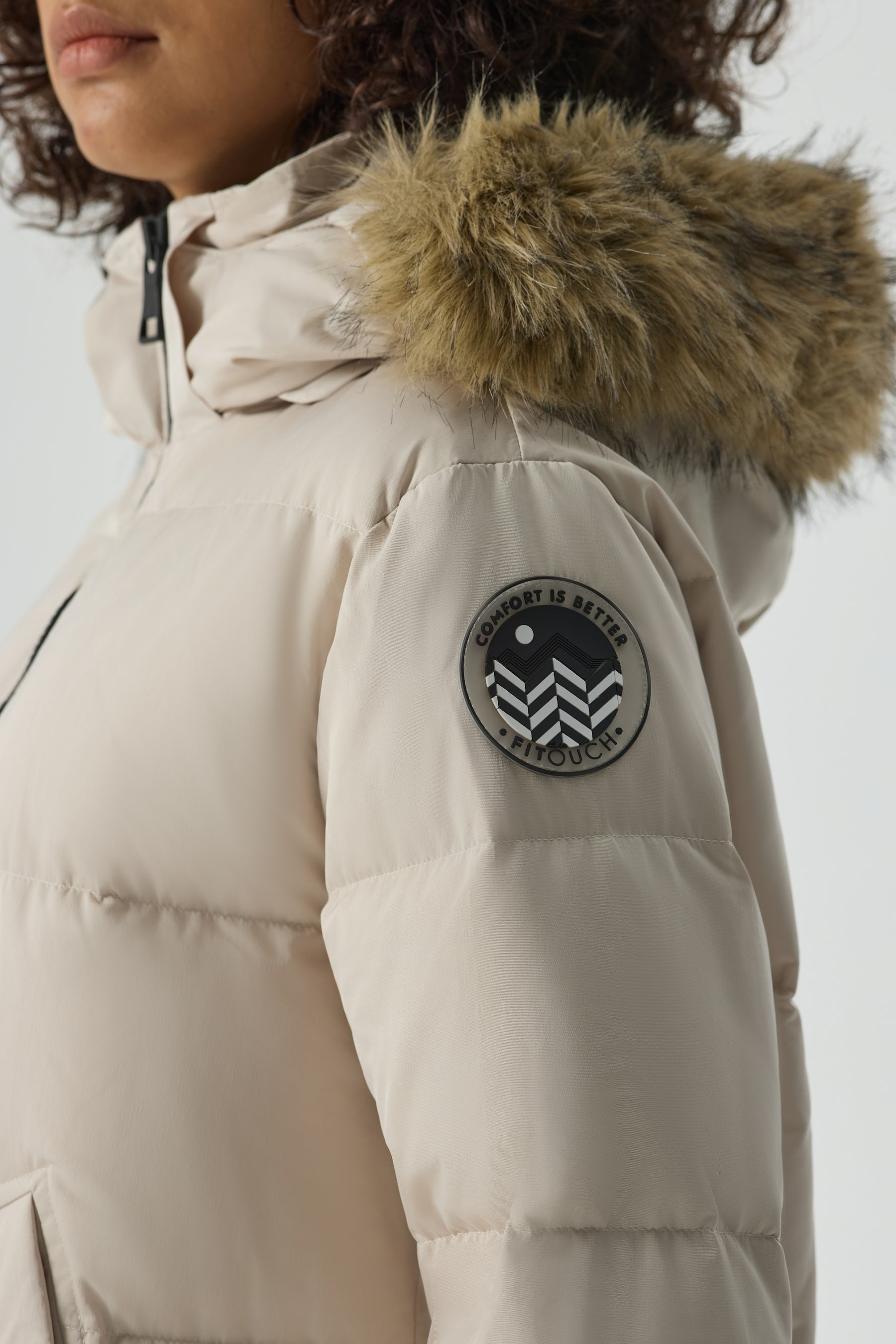 Waukee Long Down Parka Jacket white view 7